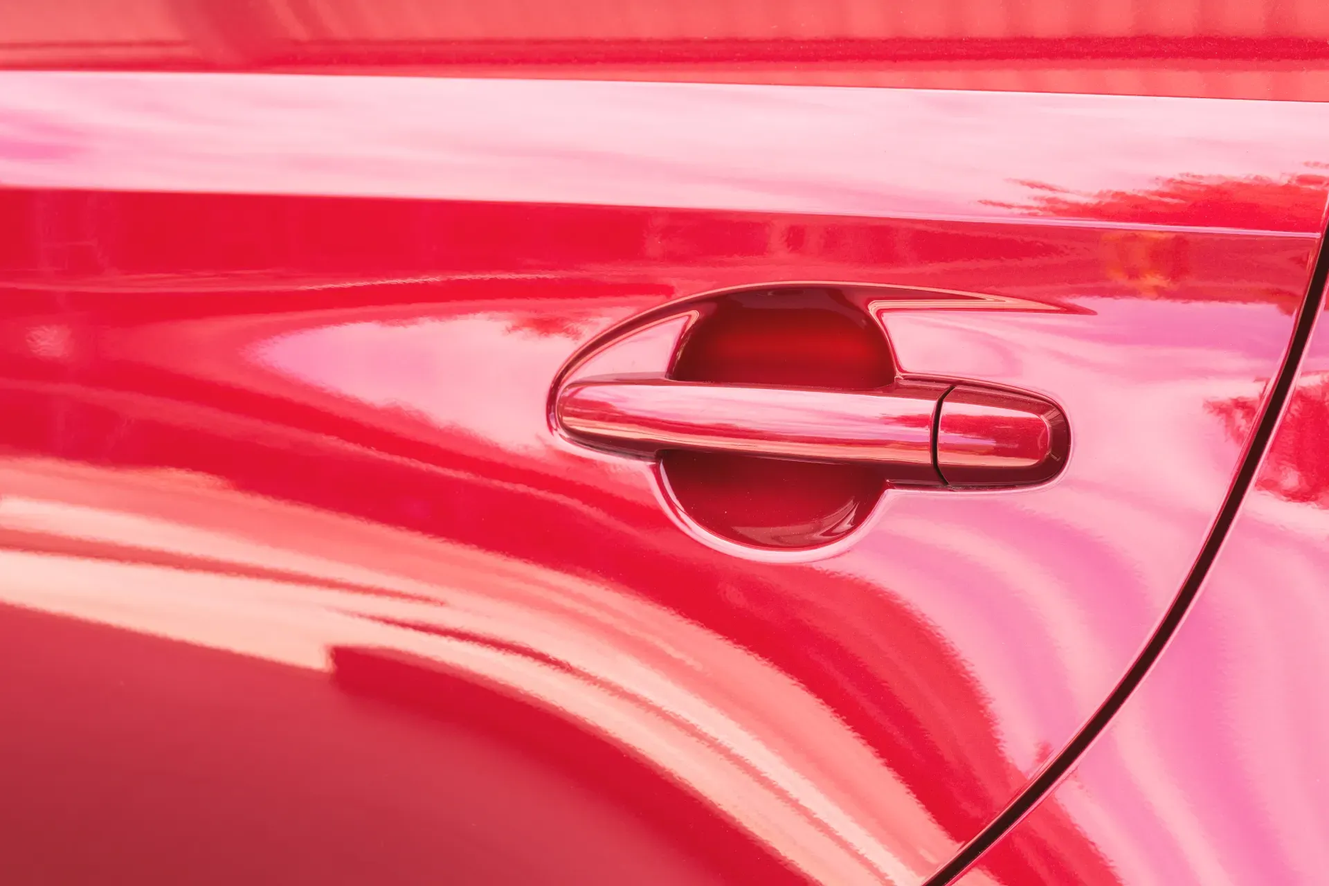 Door-Handle-Of-Red-Car Door-Handle-Of-Red-Car
