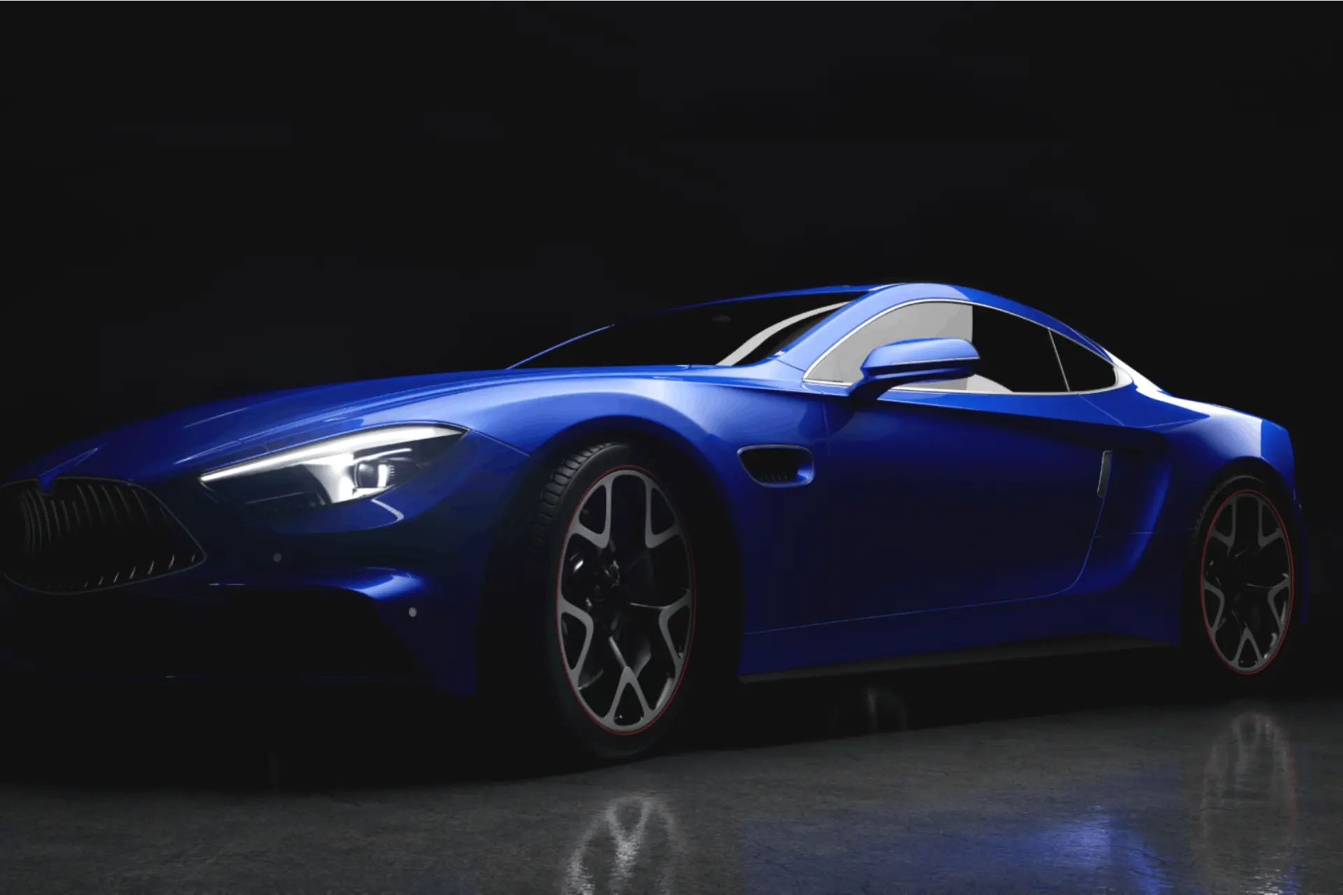 Modern-blue-coupe-sports-car-hero-section